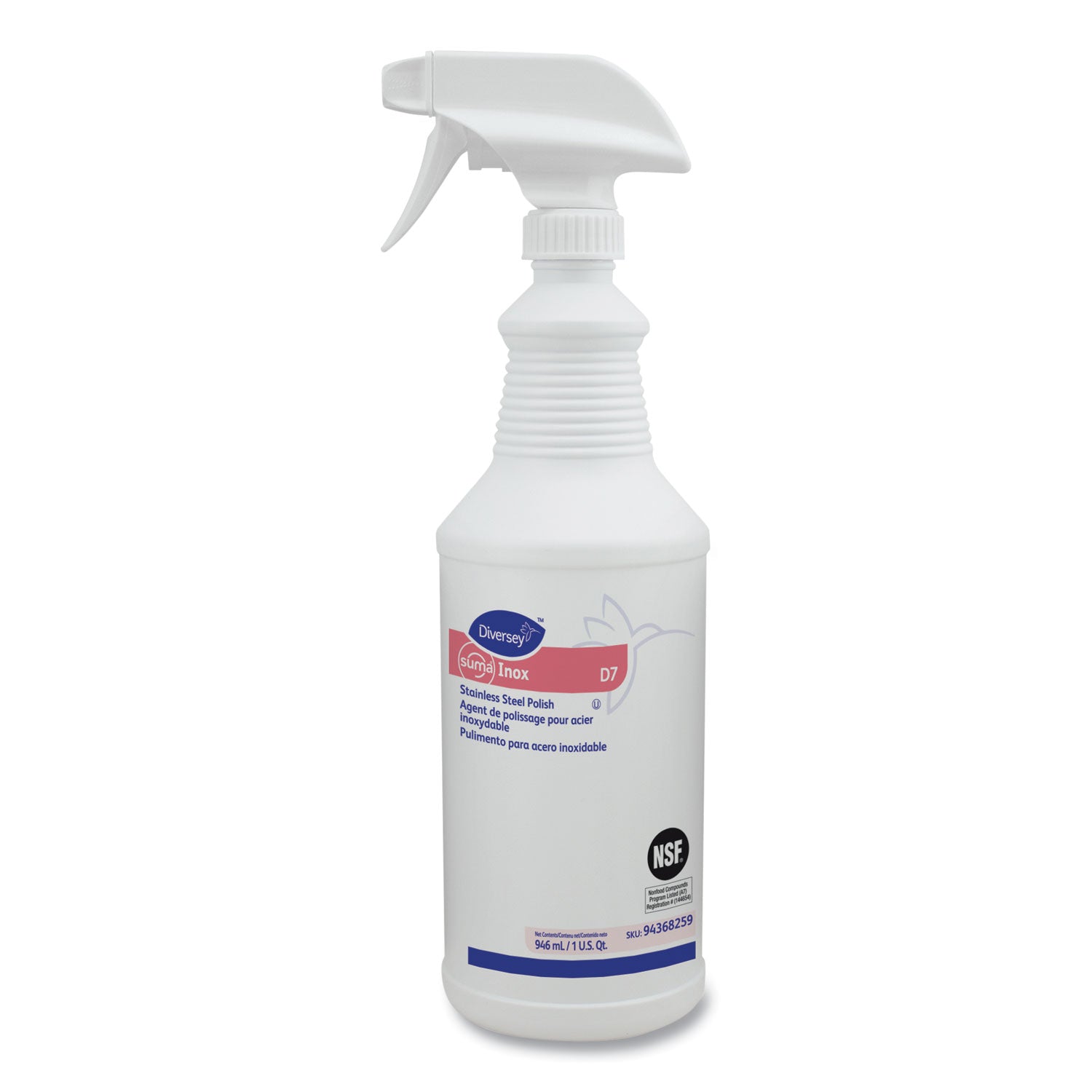 Suma Inox D7, 32 oz Spray Bottle, 6/Carton - 