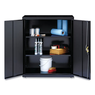 Fully Assembled Storage Cabinets, 3 Shelves, 36" x 18" x 42", Black