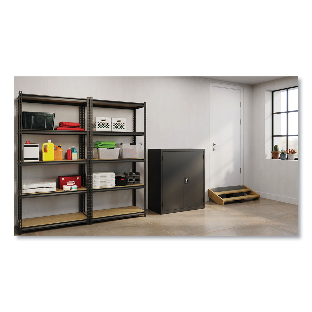 Fully Assembled Storage Cabinets, 3 Shelves, 36" x 18" x 42", Black