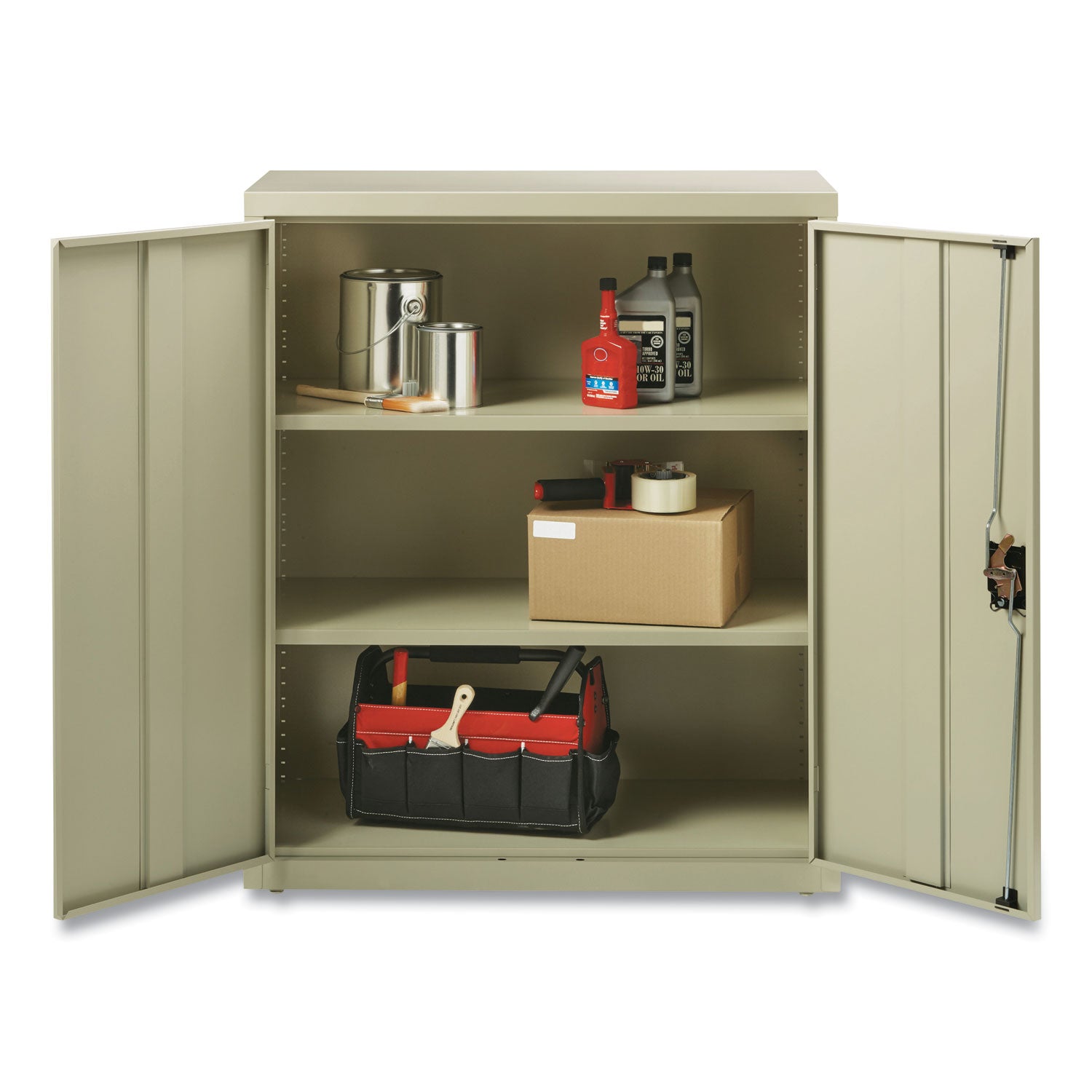 Fully Assembled Storage Cabinets, 3 Shelves, 36" x 18" x 42", Putty
