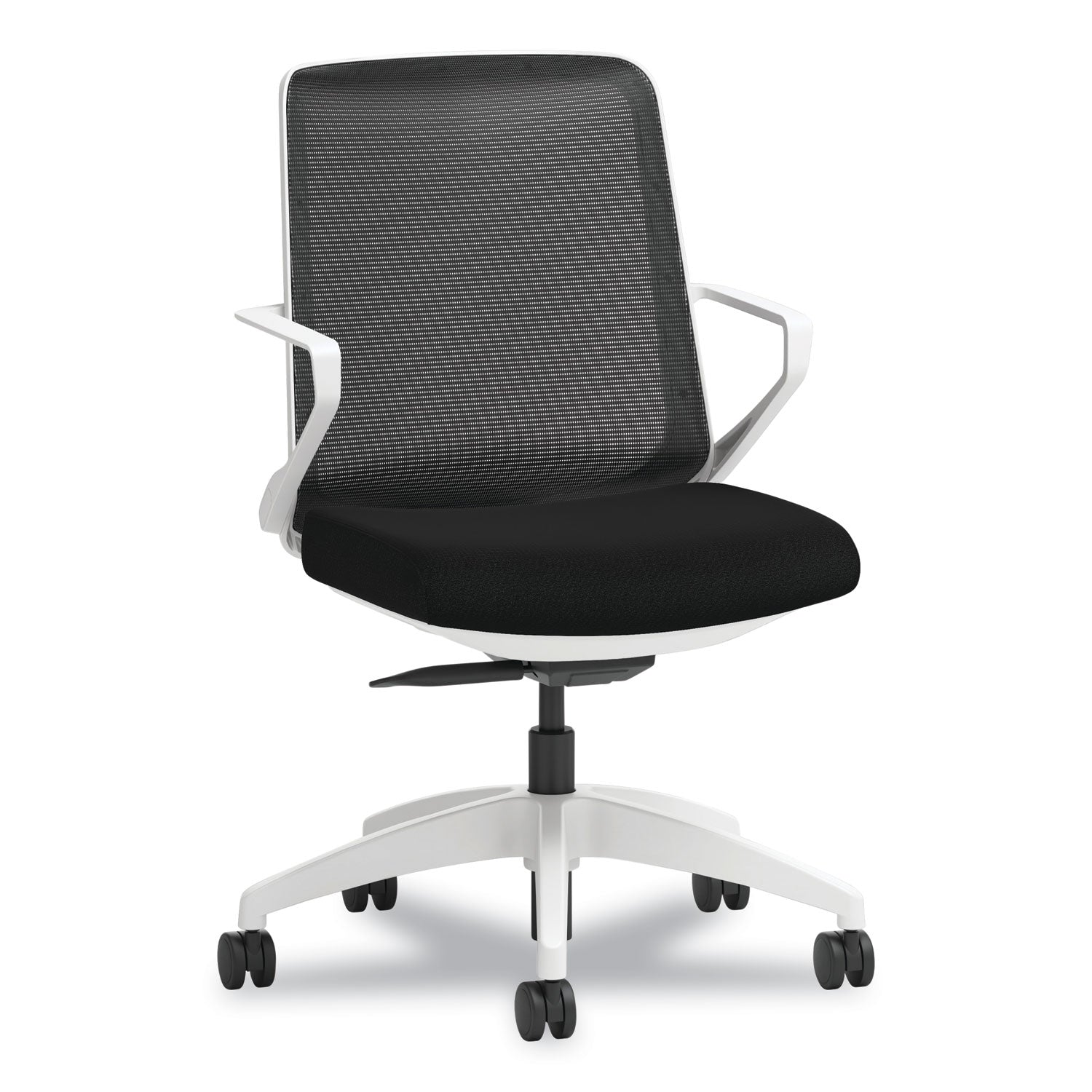 cliq-office-chair-supports-up-to-300-lb-17-to-22-seat-height-black-seat-back-white-base-ships-in-7-10-business-days_honclqimcu10dw - 1