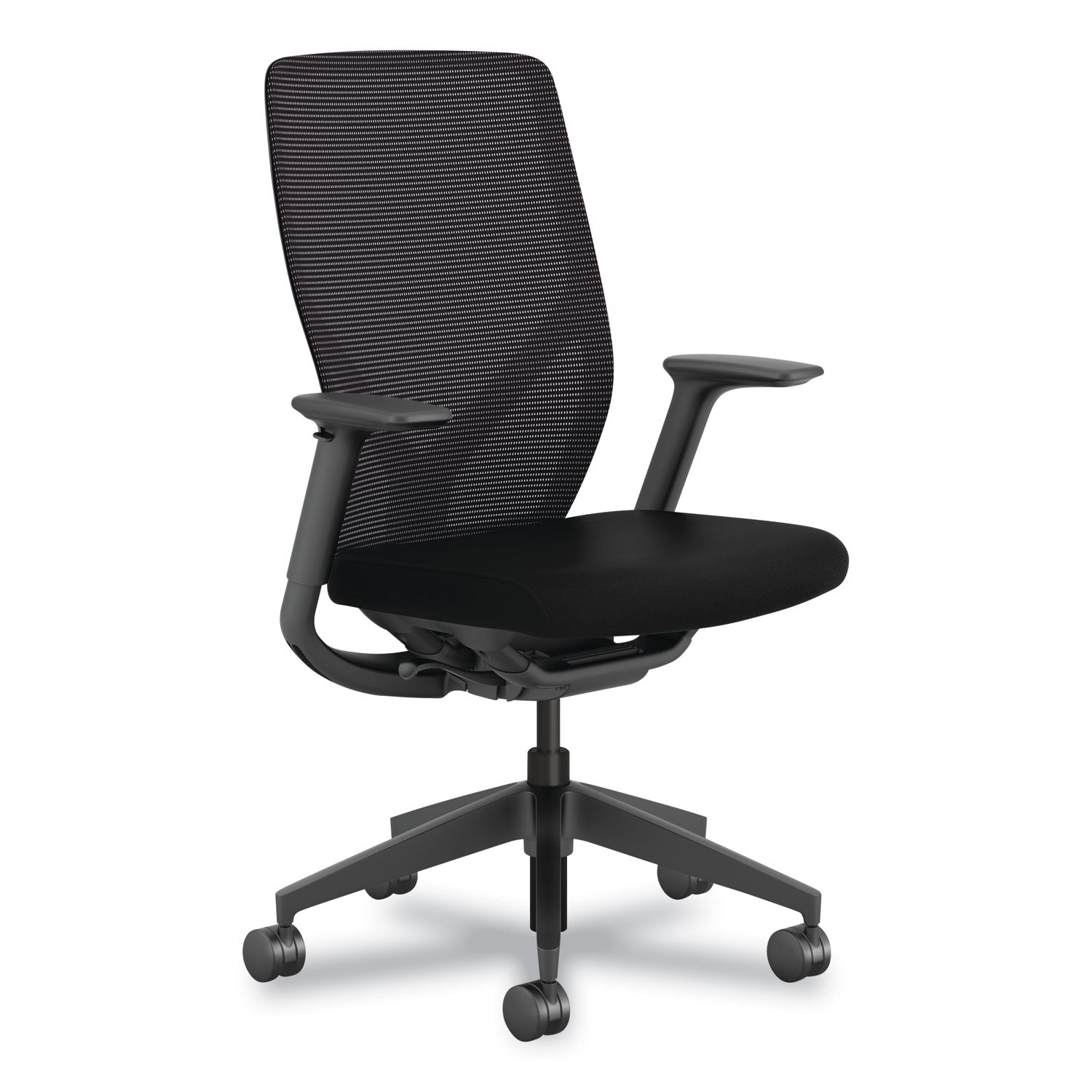 Flexion Mesh Back Task Chair, Supports Up to 300lb, 14.81" to 19.7" Seat Height, Black Seat/Back/Base - 1