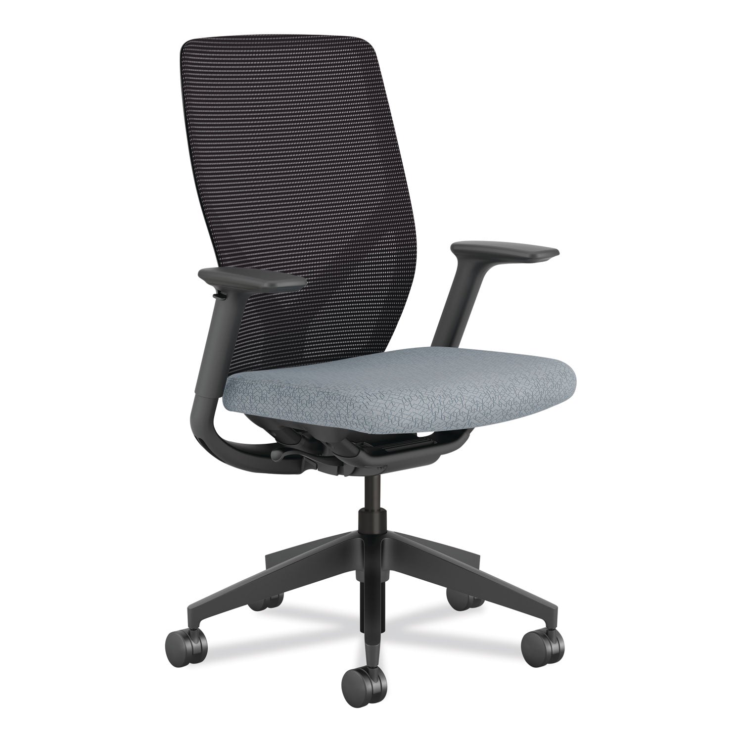 Flexion Mesh Back Task Chair, Supports Up to 300 lb, 14.81" to 19.7" Seat Height, Black/Basalt - 1