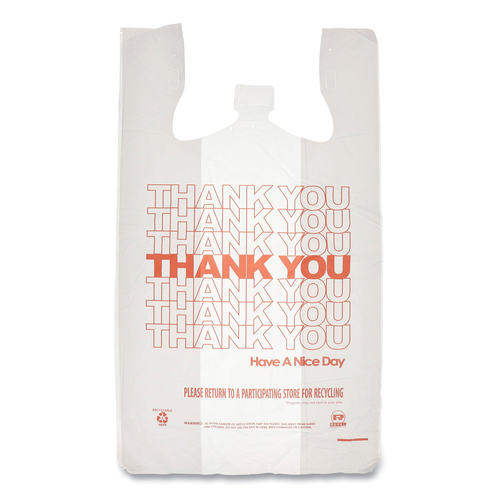 Thank You Bags, 13" x 23" x 23", Red/White, 1,000/Carton