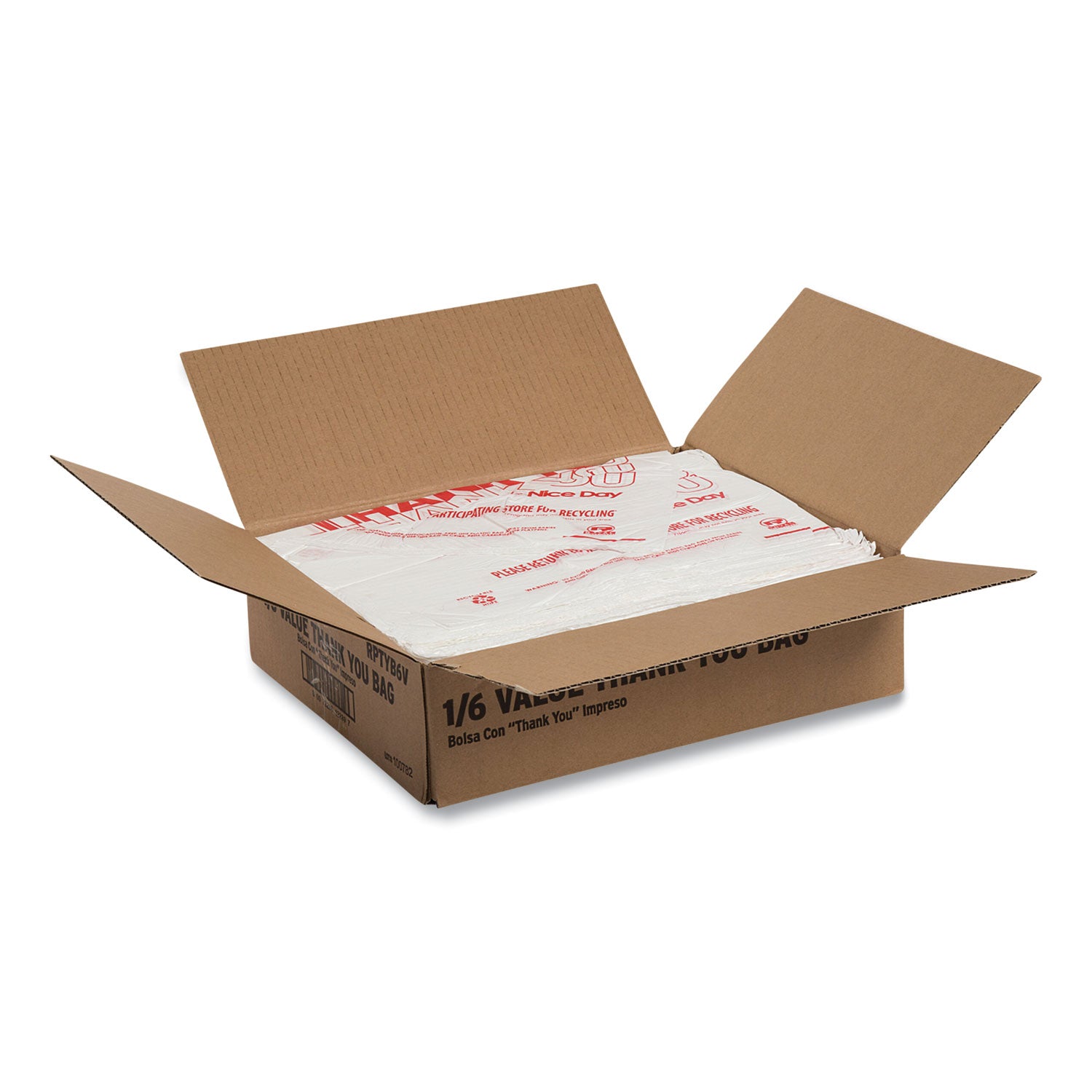 Thank You Bags, 11.5" x 20" x 20", Red/White, 775/Carton