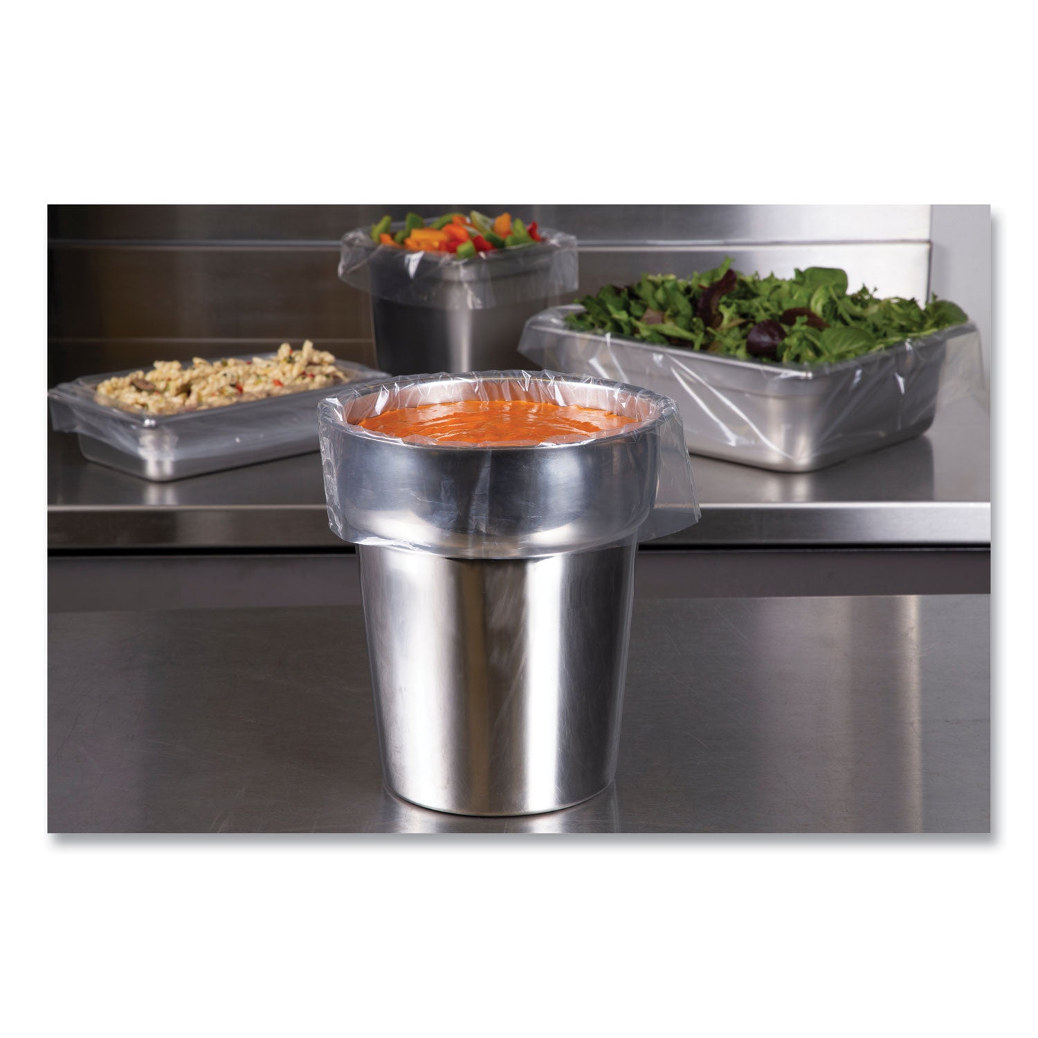 Steam Pan Liners With Twist Ties, For 1/2 Pan Sized Steam Pans, 0.02 mil, 17" x 23.5", 250/Carton