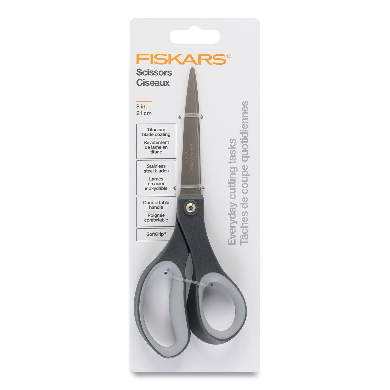 everyday-titanium-softgrip-scissors-8-long-31-cut-length-dark-gray-straight-handle_fsk1067265 - 2