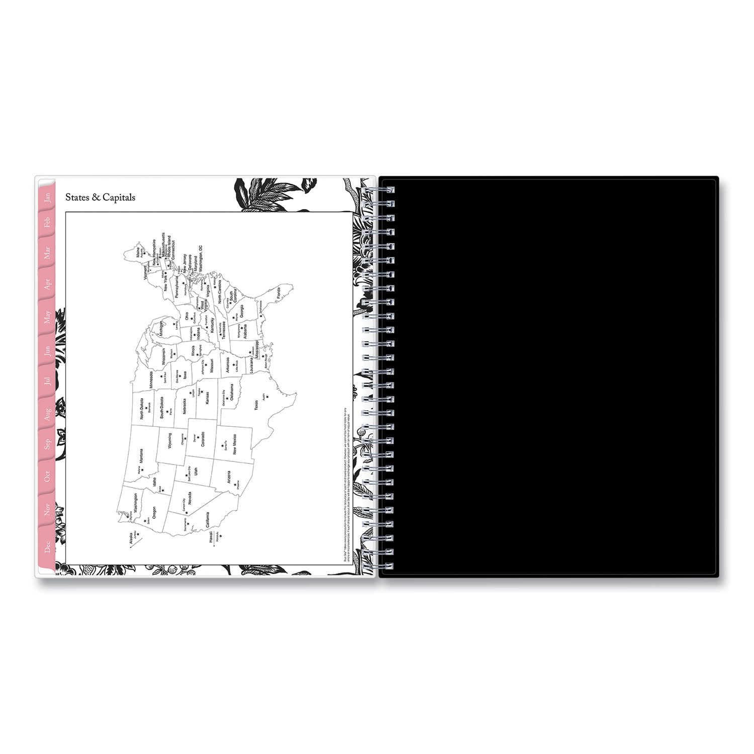 analeis-monthly-planner-analeis-floral-artwork-10-x-8-white-black-coral-cover-12-month-jan-to-dec-2024_bls100004 - 8