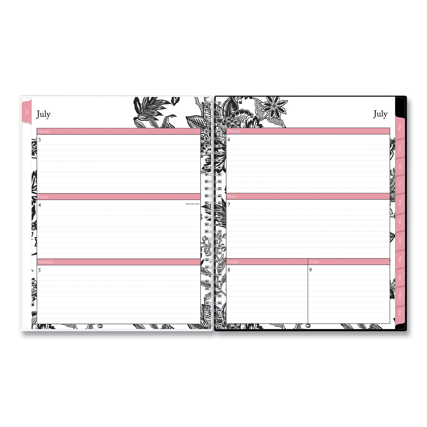 analeis-create-your-own-cover-weekly-monthly-planner-floral-11-x-85-white-black-coral-12-month-july-to-june-2023-2024_bls130606 - 2