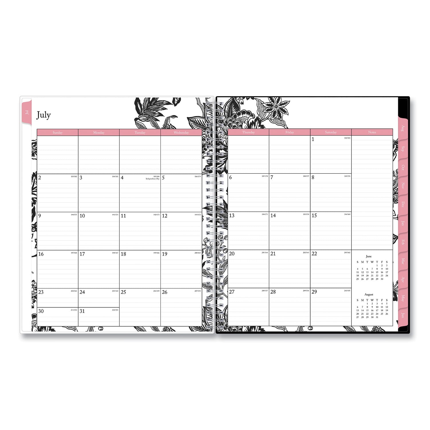 analeis-create-your-own-cover-weekly-monthly-planner-floral-11-x-85-white-black-coral-12-month-july-to-june-2023-2024_bls130606 - 3