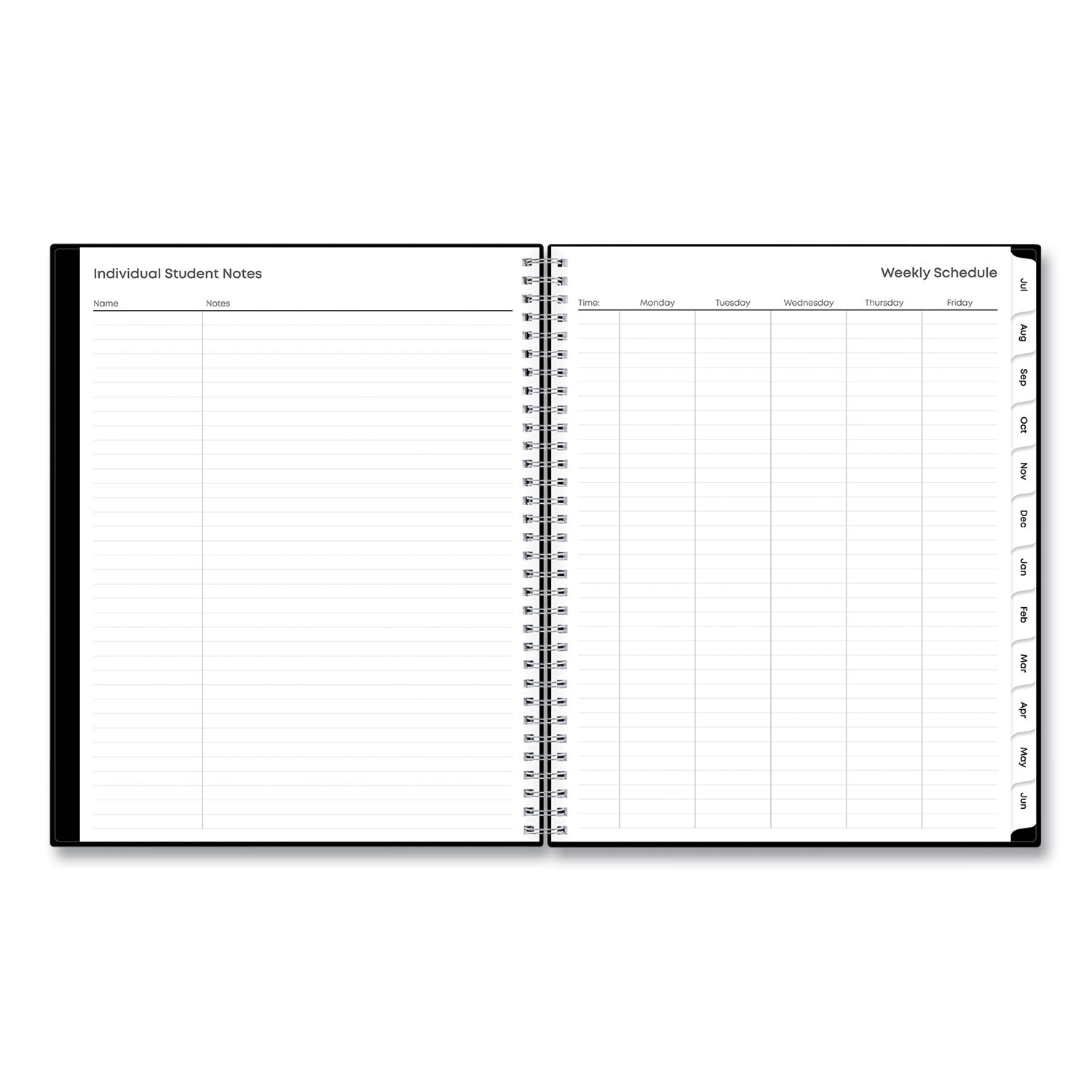 teachers-weekly-monthly-lesson-planner-one-week-per-two-page-spread-nine-classes-11-x-85-black-cover-2023-to-2024_bls134433 - 7