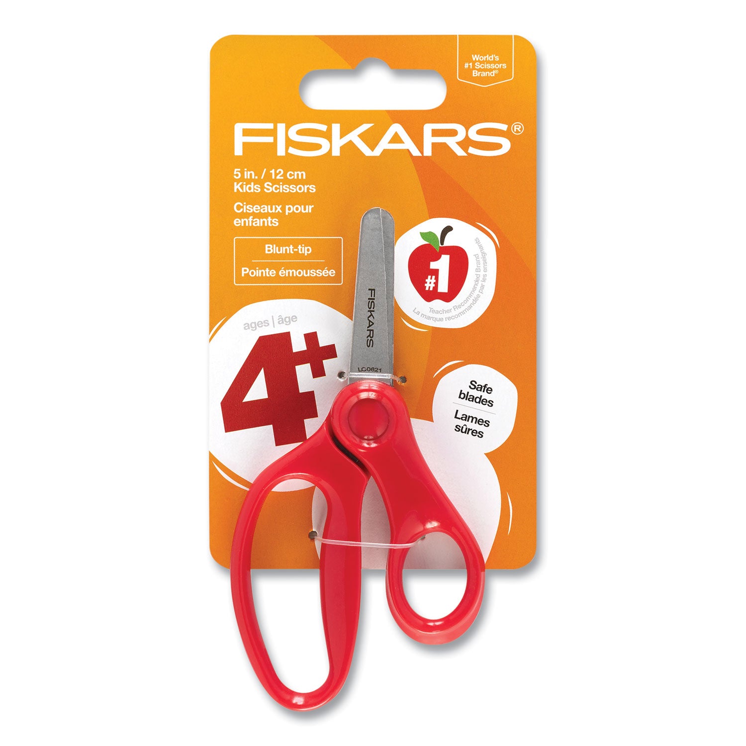 Kids Scissors, Rounded Tip, 5" Long, 1.75" Cut Length, Straight Handles, Randomly Assorted Colors