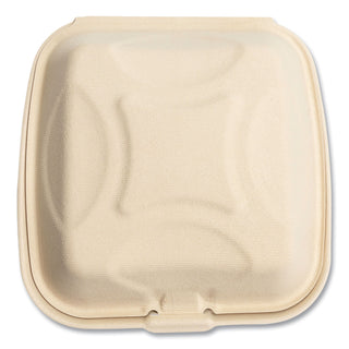 Bagasse PFAS-Free Food Containers, 1-Compartment, 9 x 1.93 x 9, Tan, Bamboo/Sugarcane, 100/Sleeve, 2 Sleeves/Carton