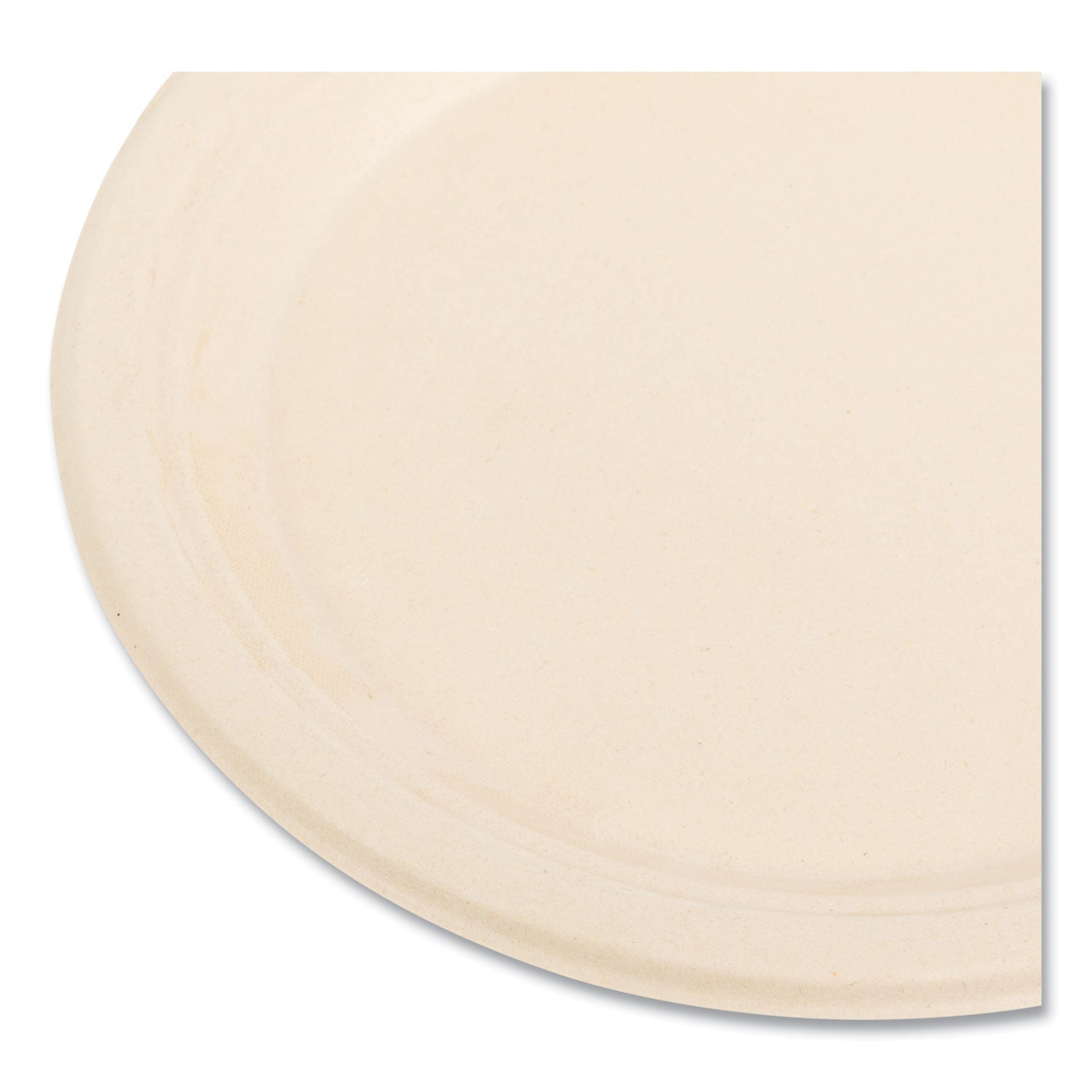 Bagasse PFAS-Free Dinnerware, Plate, 9" dia, Tan, 500/Carton