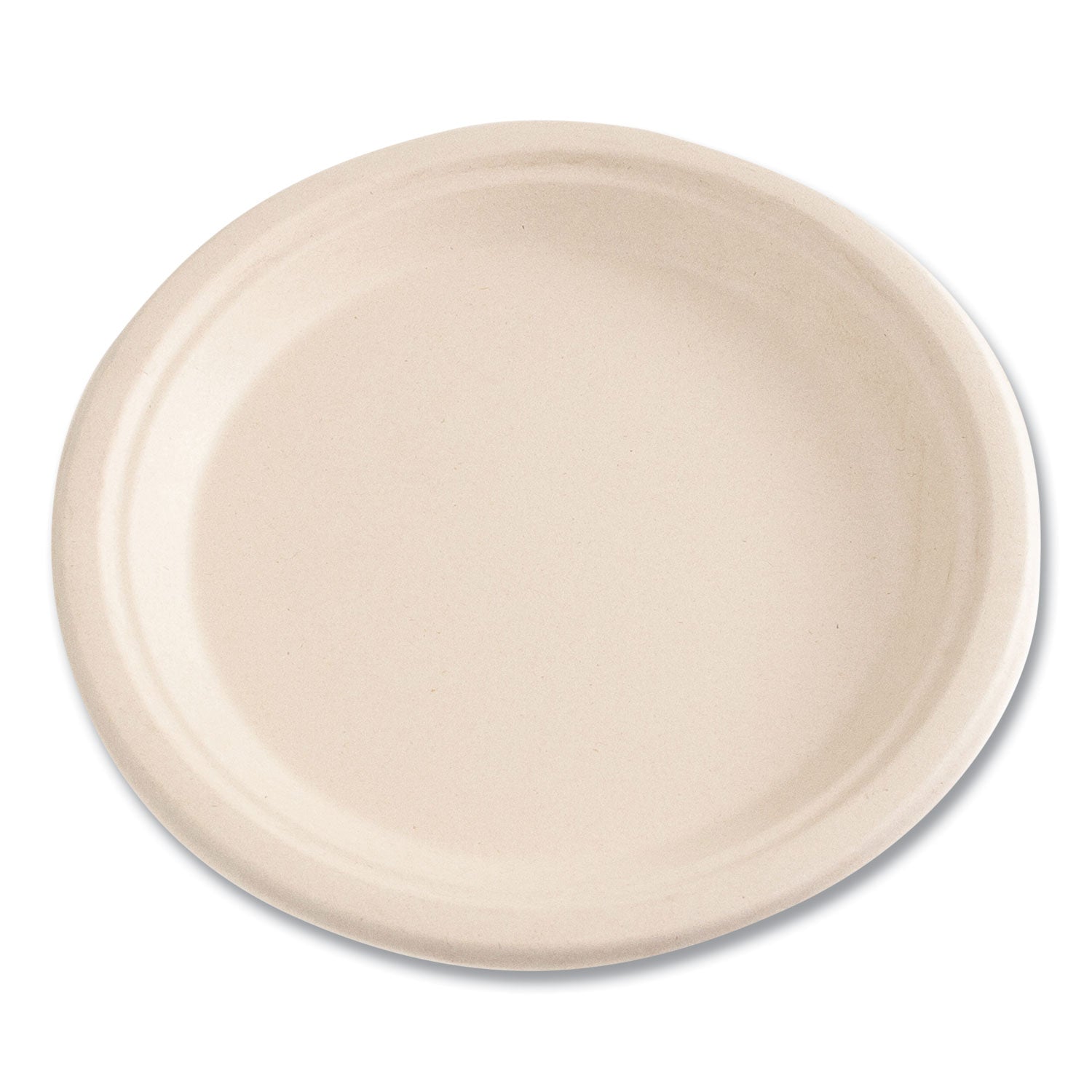 Bagasse PFAS-Free Dinnerware, Plate, 9" dia, Tan, 500/Carton