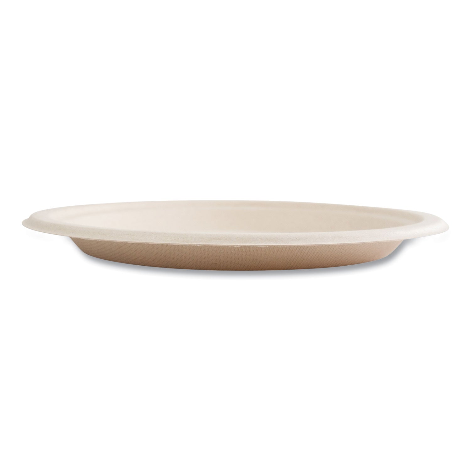 Bagasse PFAS-Free Dinnerware, Plate, 9" dia, Tan, 500/Carton