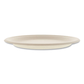 Bagasse PFAS-Free Dinnerware, Plate, 10" dia, Tan, 500/Carton