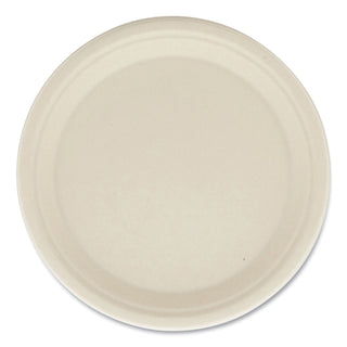 Bagasse PFAS-Free Dinnerware, Plate, 10" dia, Tan, 500/Carton