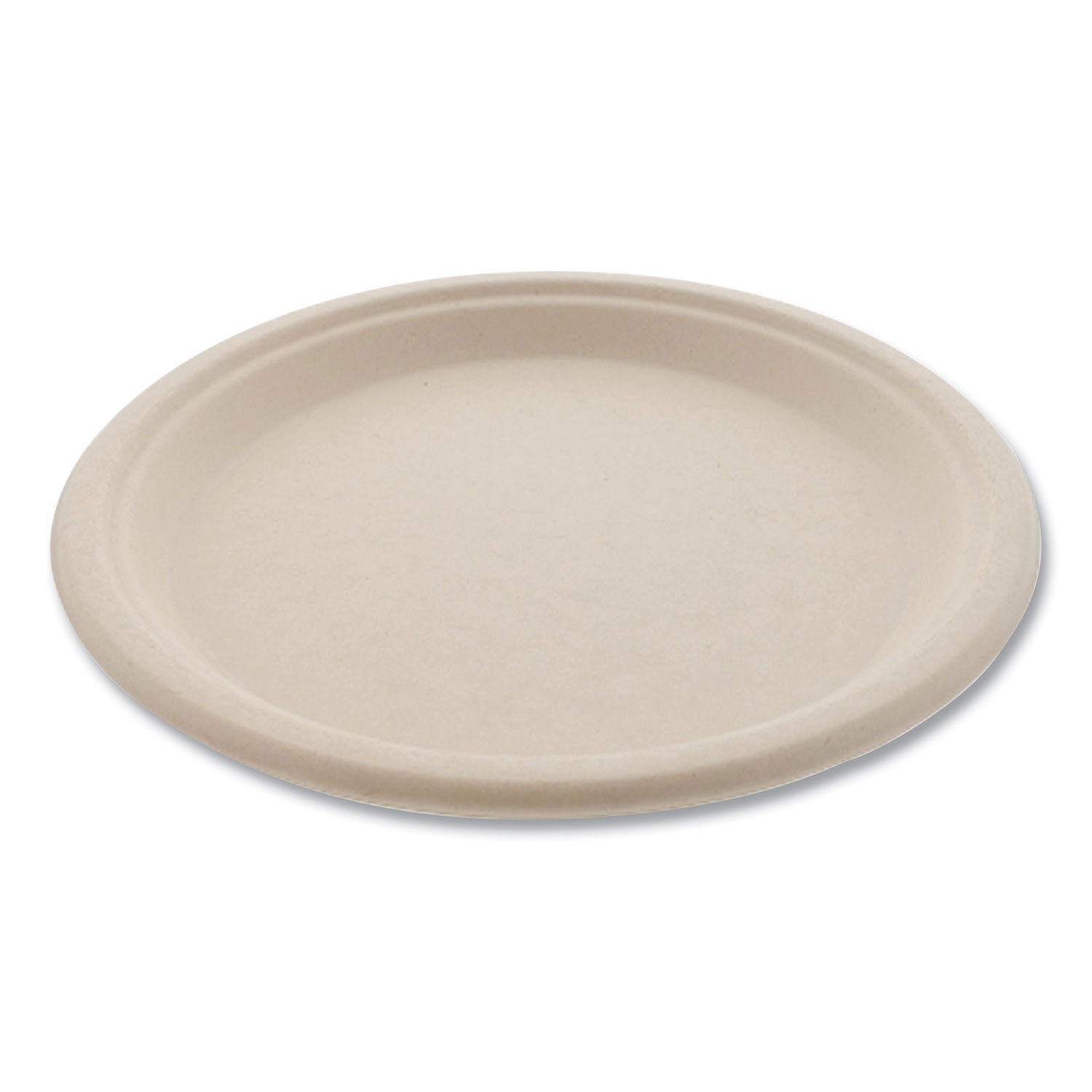 Bagasse PFAS-Free Dinnerware, Plate, 10" dia, Tan, 500/Carton