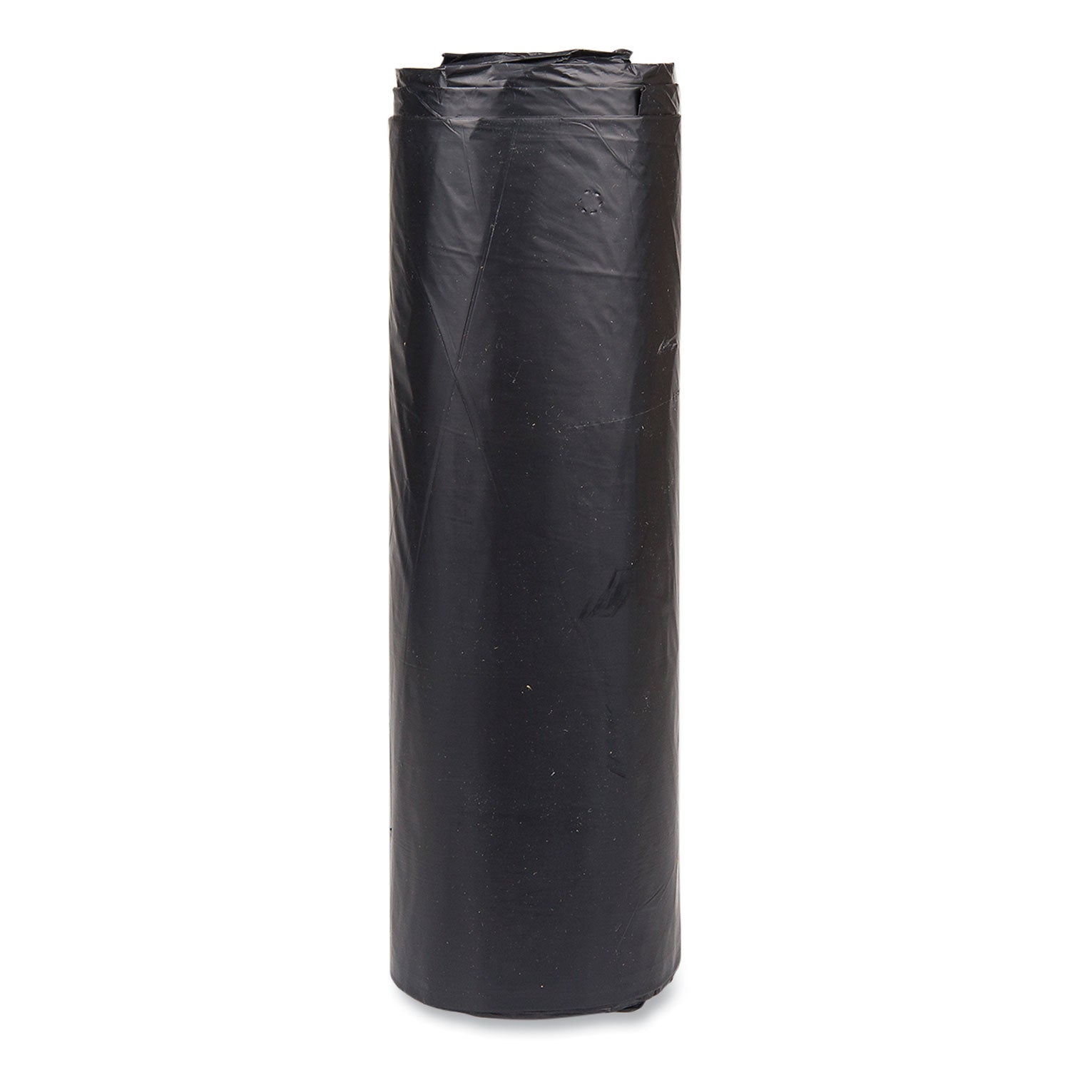 High-Density Commercial Can Liners, 60 gal, 22 mic, 43" x 48", Black, 25 Bags/Roll, 6 Interleaved Rolls/Carton