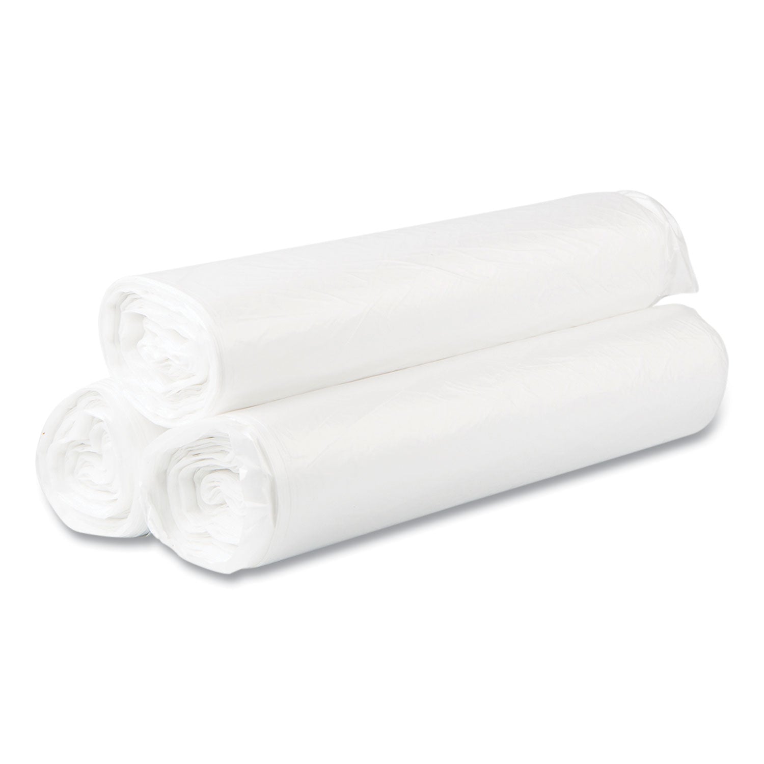 High-Density Commercial Can Liners Value Pack, 45 gal, 14 mic, 40" x 46", Natural, 25 Bags/Roll, 10 Interleaved Rolls/Carton