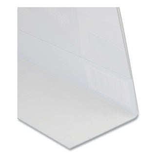Clear Plastic Slanted L-Shaped Countertop Sign Holder, Side-Load, Horizontal/Vertical Orientation, 4 x 6 Insert