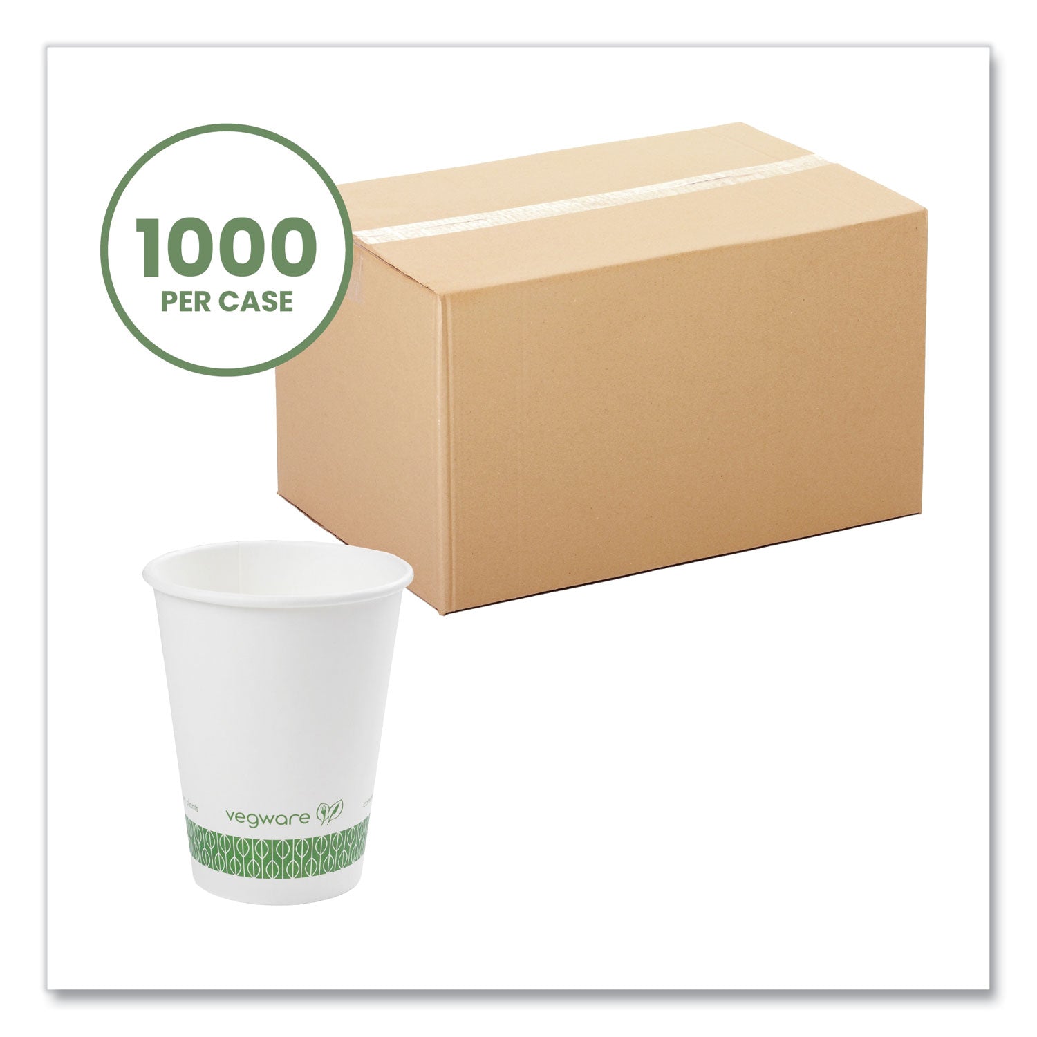 89-Series Hot Cup, 12 oz, Green/White, 1,000/Carton