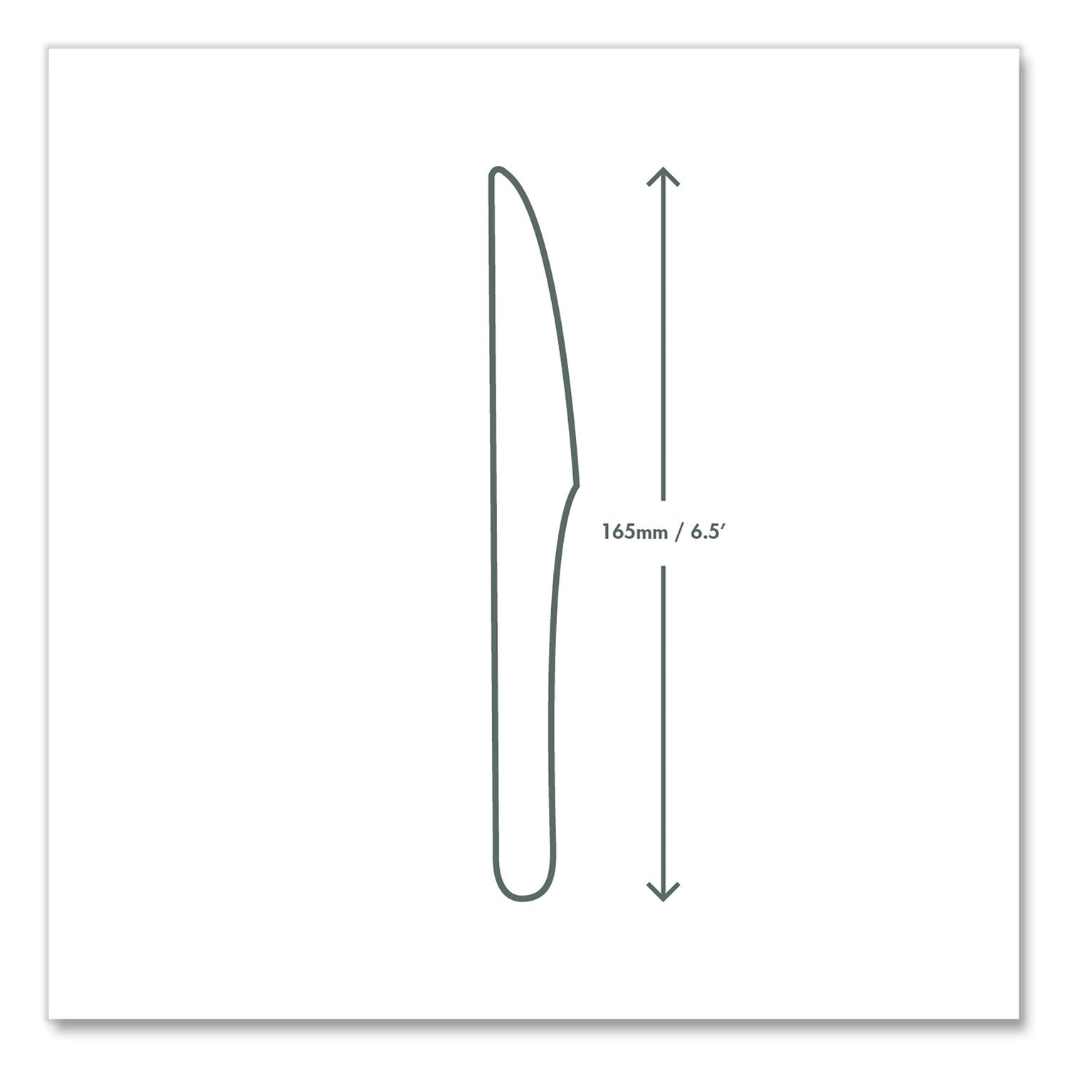 White CPLA Cutlery, Knife, 1,000/Carton