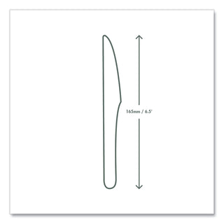 White CPLA Cutlery, Knife, 1,000/Carton