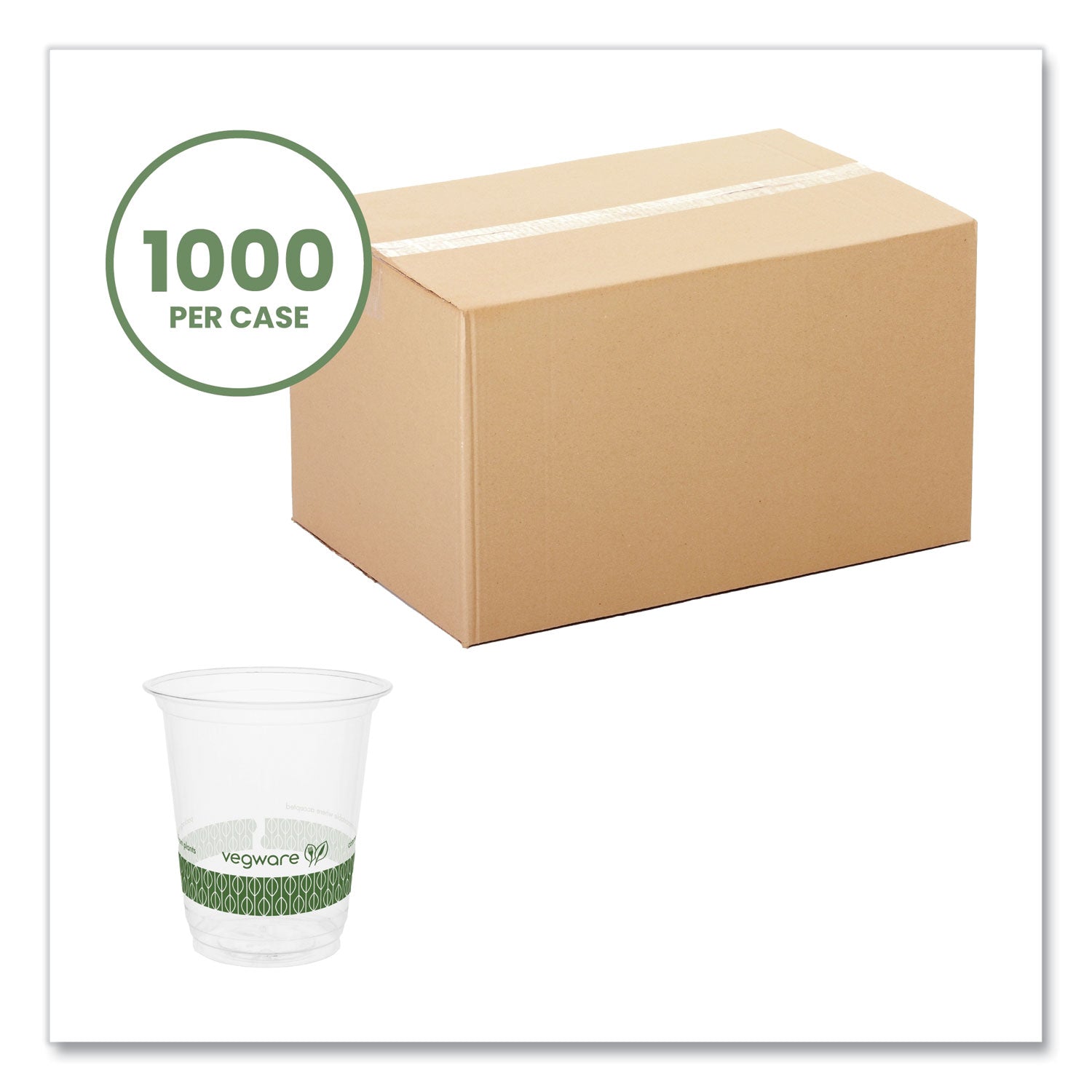 76-Series Cold Cup, 7 oz, Clear/Green, 1,000/Carton