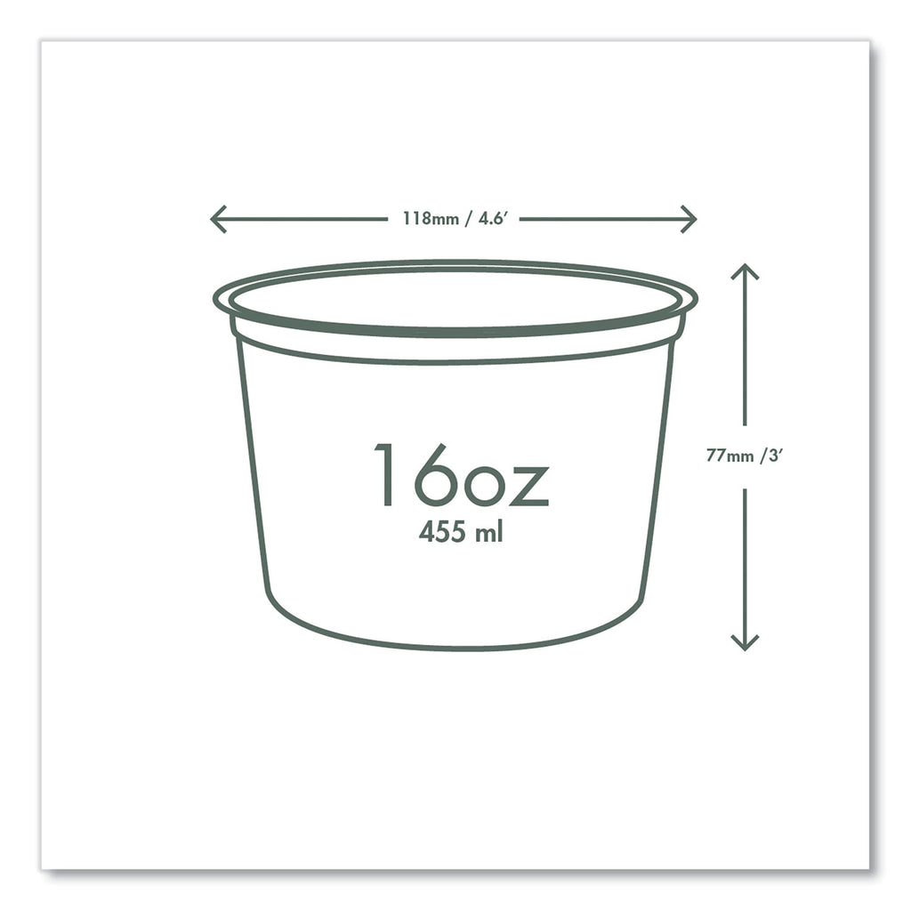 Round Deli Pots, 16 oz, 4.6 Diameter x 3"h, Clear, Plastic, 500/Carton