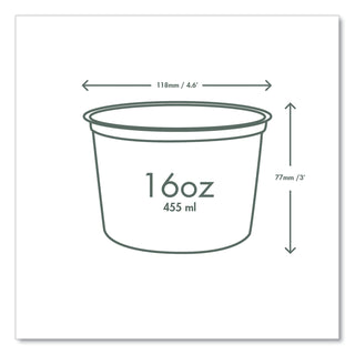 Round Deli Pots, 16 oz, 4.6 Diameter x 3"h, Clear, Plastic, 500/Carton