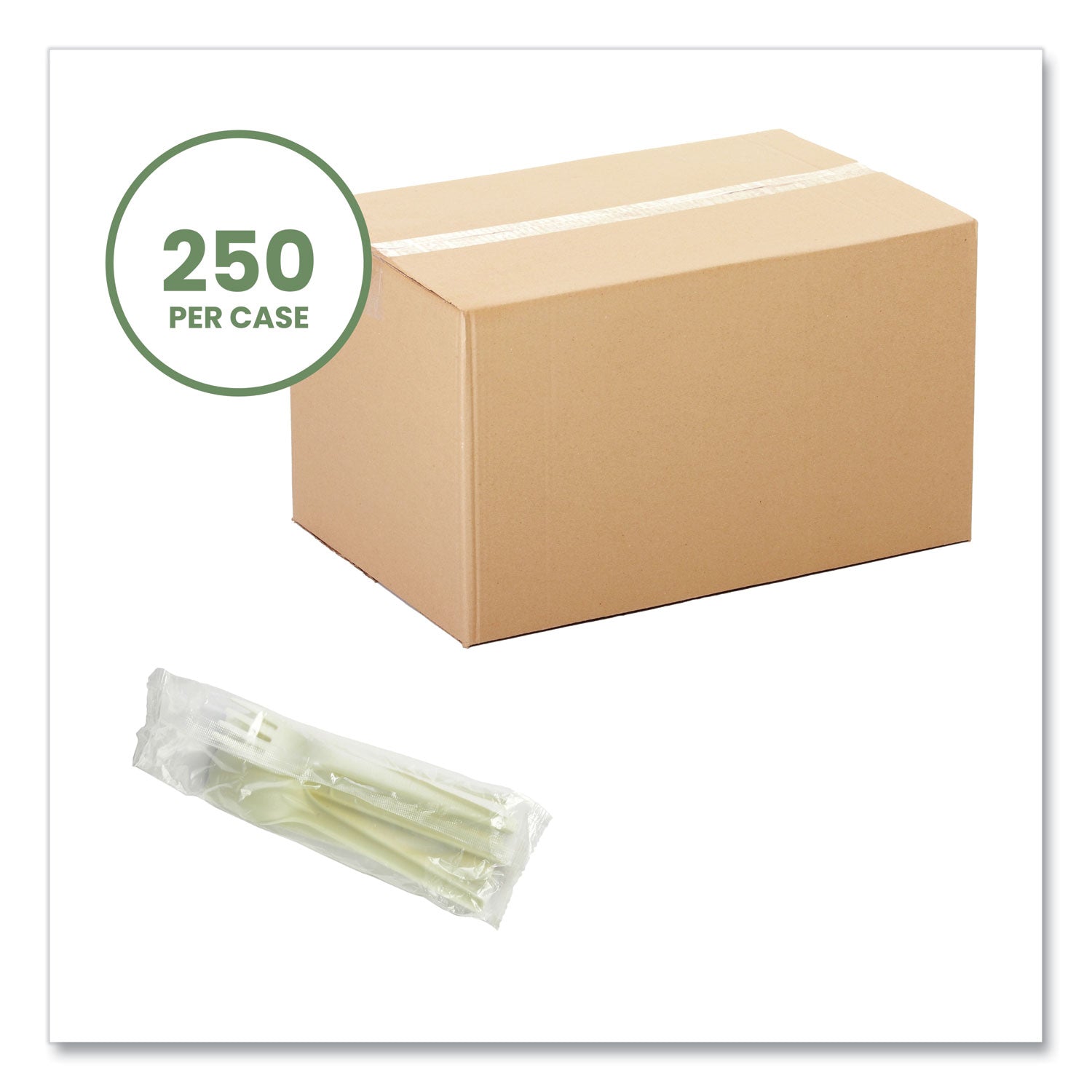 Cutlery Kits, Fork/Knife/Spoon/Napkin, White, 250/Carton