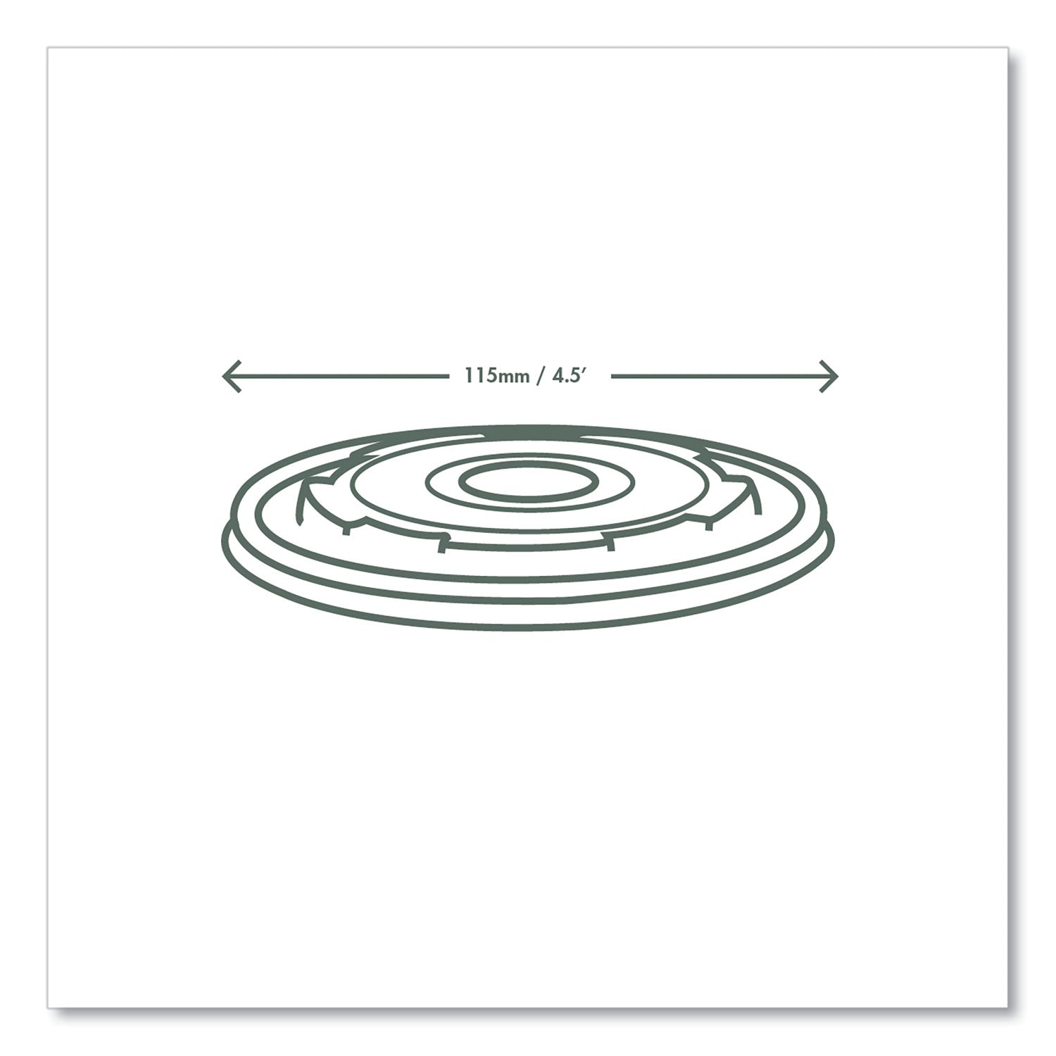 115-Series Flat Hot Lids, For Use With 115-Series Soup Containers, White, Plastic, 500/Carton