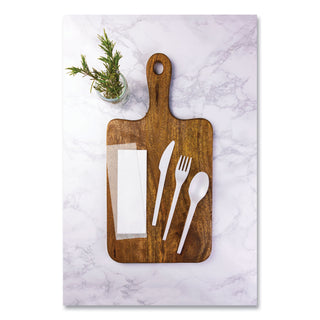 Cutlery Kits, Fork/Knife/Spoon/Napkin, White, 250/Carton