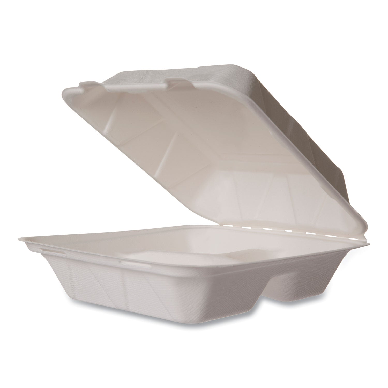 nourish-molded-fiber-takeout-containers-3-compartment-79-x-79-x-29-white-sugarcane-200-carton_vegwh83hw - 1