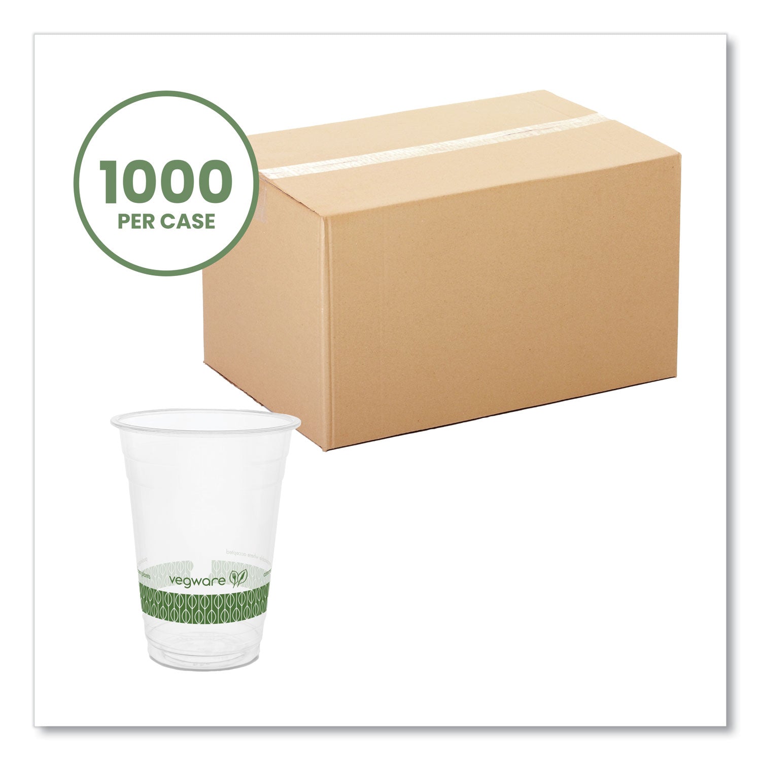 96-Series Cold Cup, 16 oz, Clear/Green, 1,000/Carton