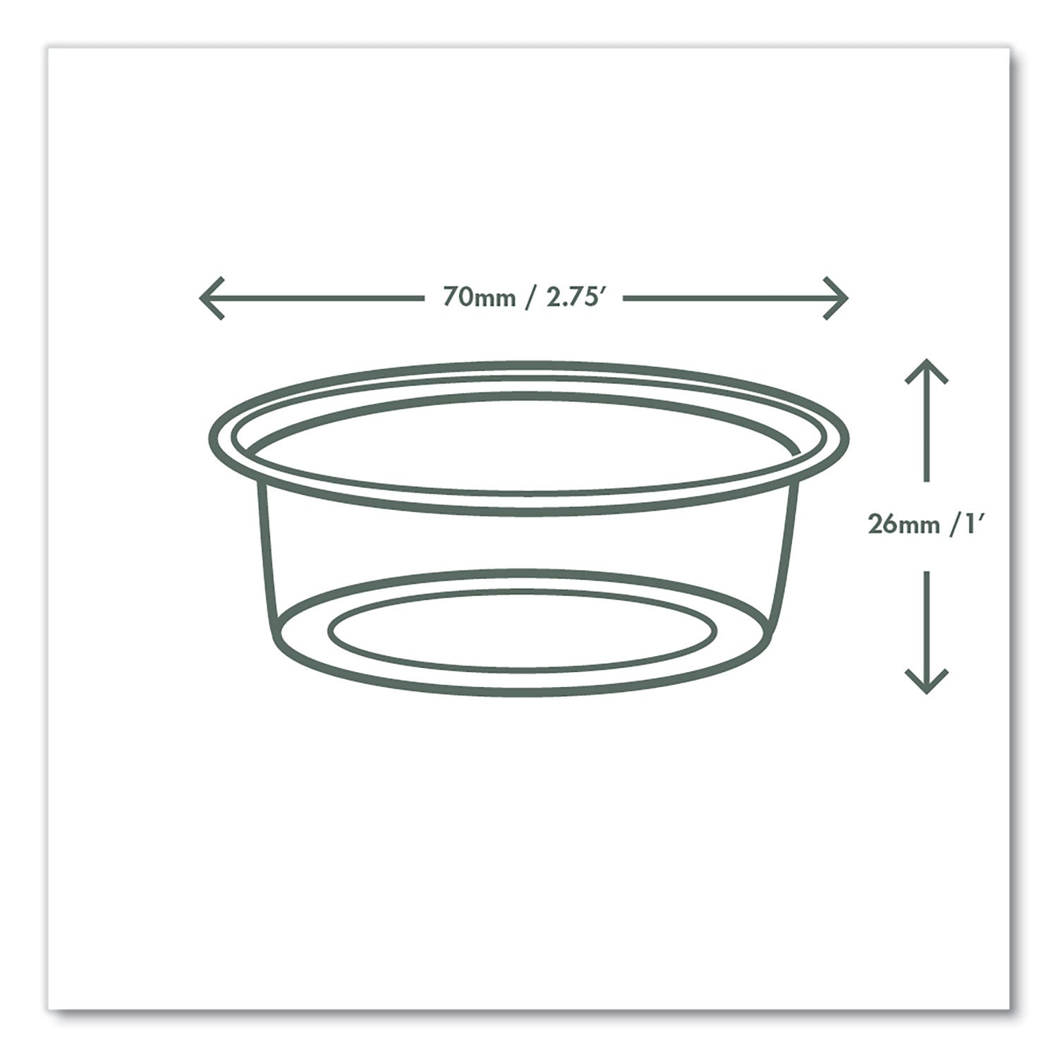 Portion Pots, 2 oz, Clear, 2,000/Carton