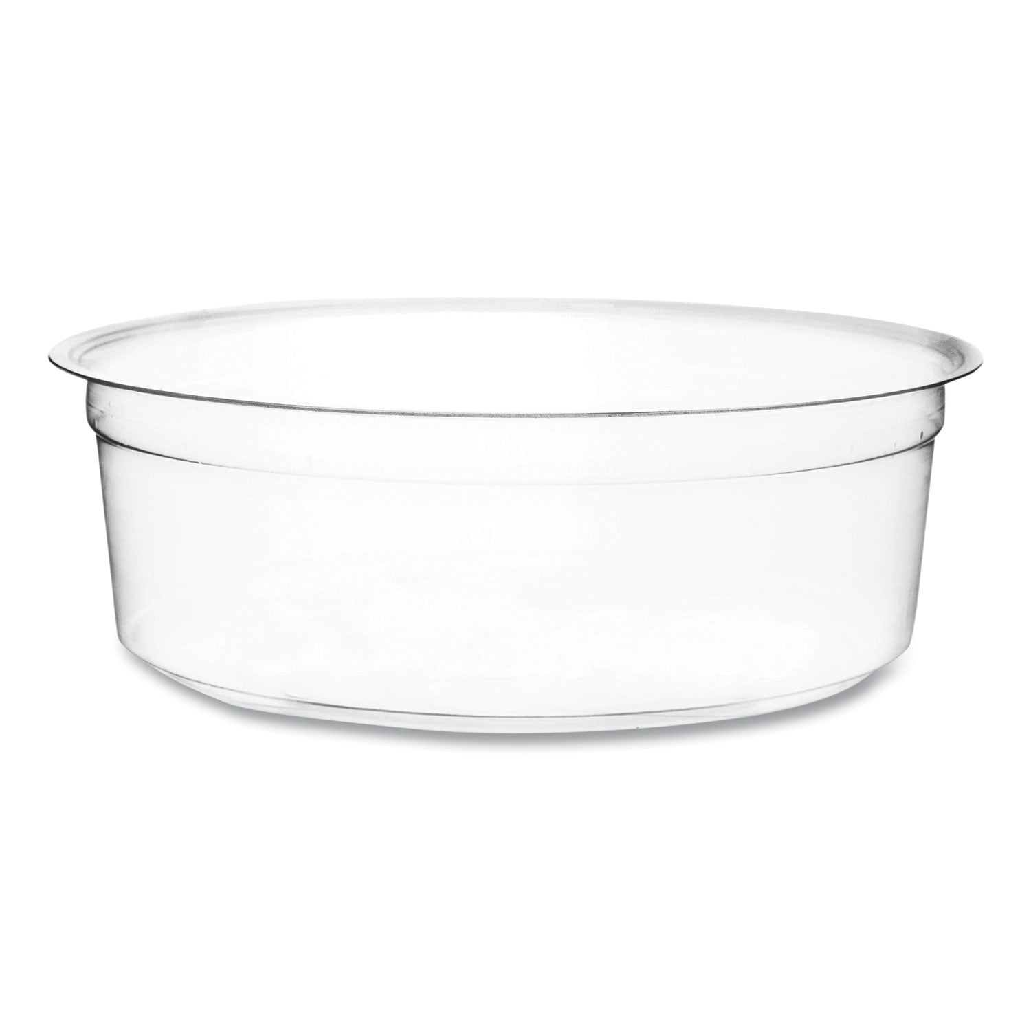 Round Deli Pots, 8 oz, 4.6" Diameter x 1.5"h, Clear, Plastic, 500/Carton