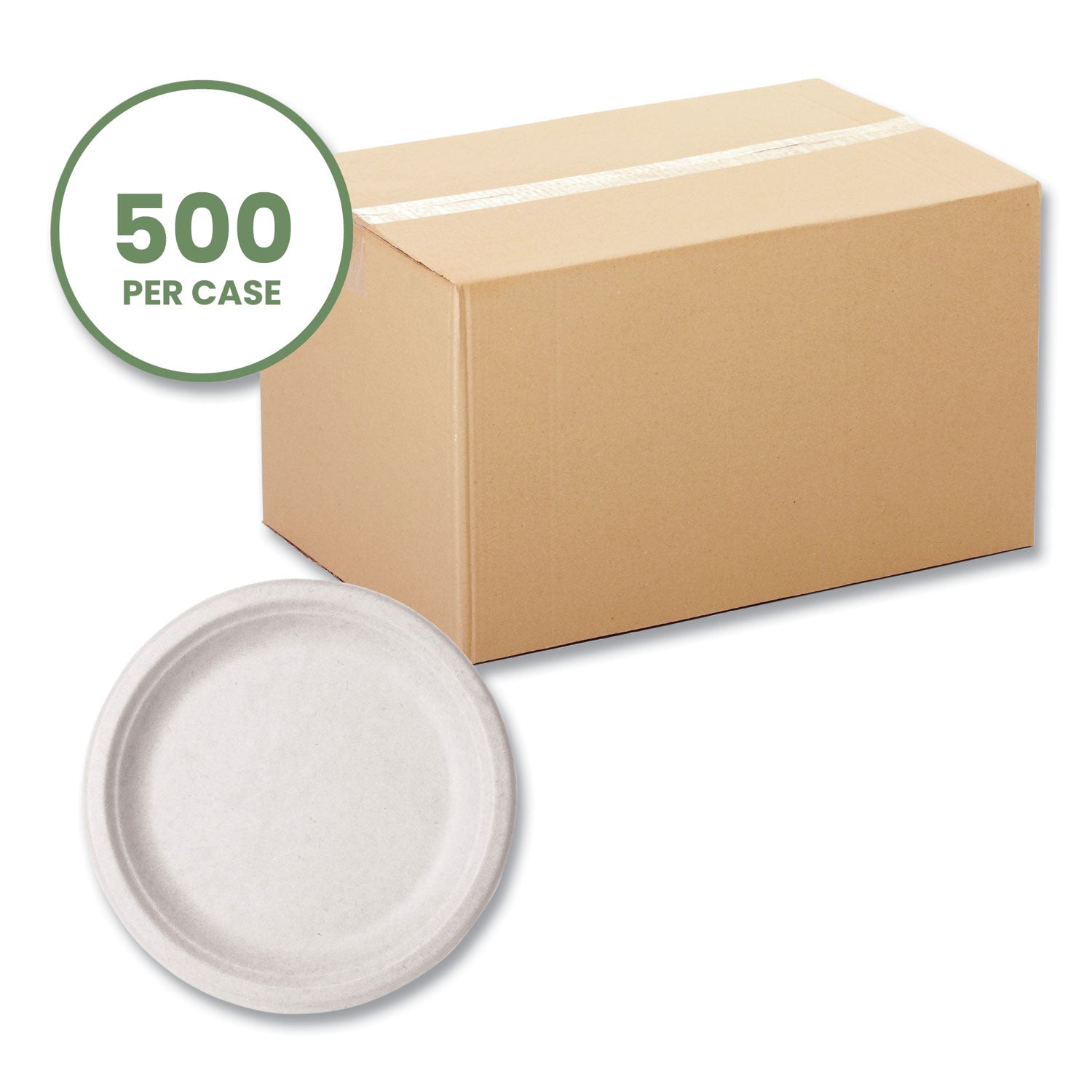 nourish-molded-fiber-tableware-plate-9-diameter-white-500-carton_vegwh09 - 2
