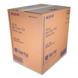 Kal-Clear PET Cold Drink Cups, 20 oz, Clear, 50/Bag, 20 Bags/Carton