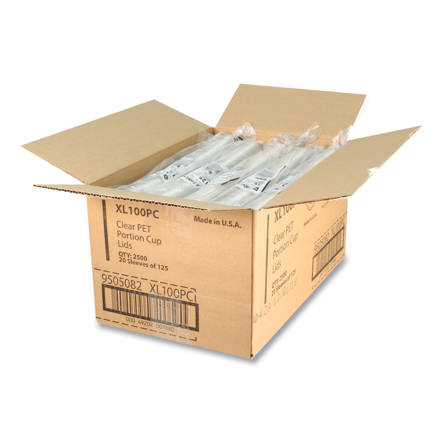 Portion Cup Lids, Fits 0.75 oz to 1 oz Portion Cups, Clear, 2,500/Carton