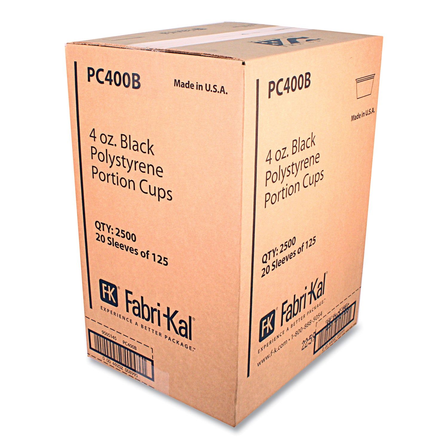 Portion Cups, 4 oz, Black, 125/Sleeve, 20 Sleeves/Carton