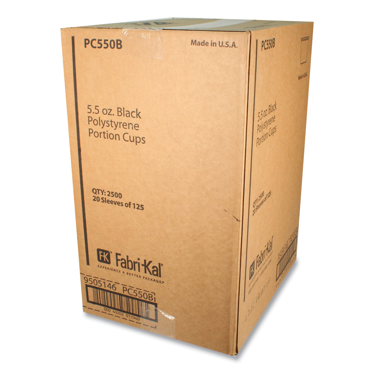 Portion Cups, 5.5 oz, Black, 125/Sleeve, 20 Sleeves/Carton