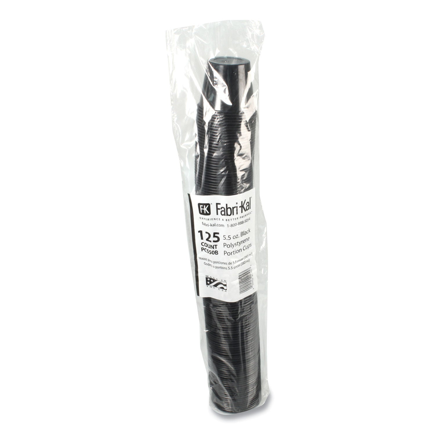 Portion Cups, 5.5 oz, Black, 125/Sleeve, 20 Sleeves/Carton