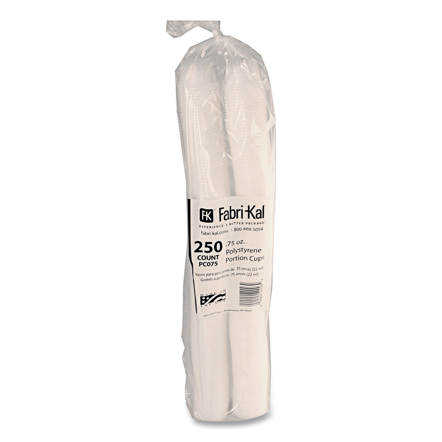 Portion Cups, 0.75 oz, Translucent, 125/Sleeve, 20 Sleeve/Carton