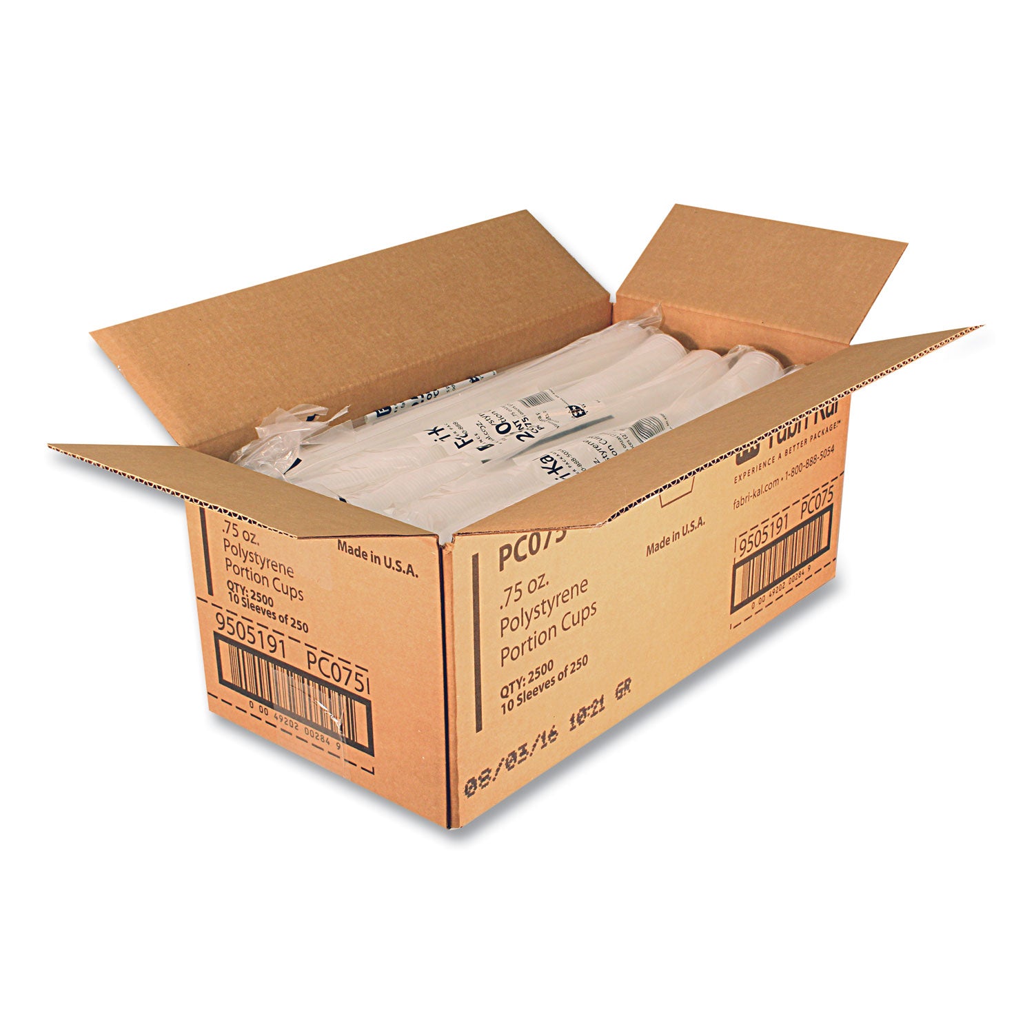 Portion Cups, 0.75 oz, Translucent, 125/Sleeve, 20 Sleeve/Carton