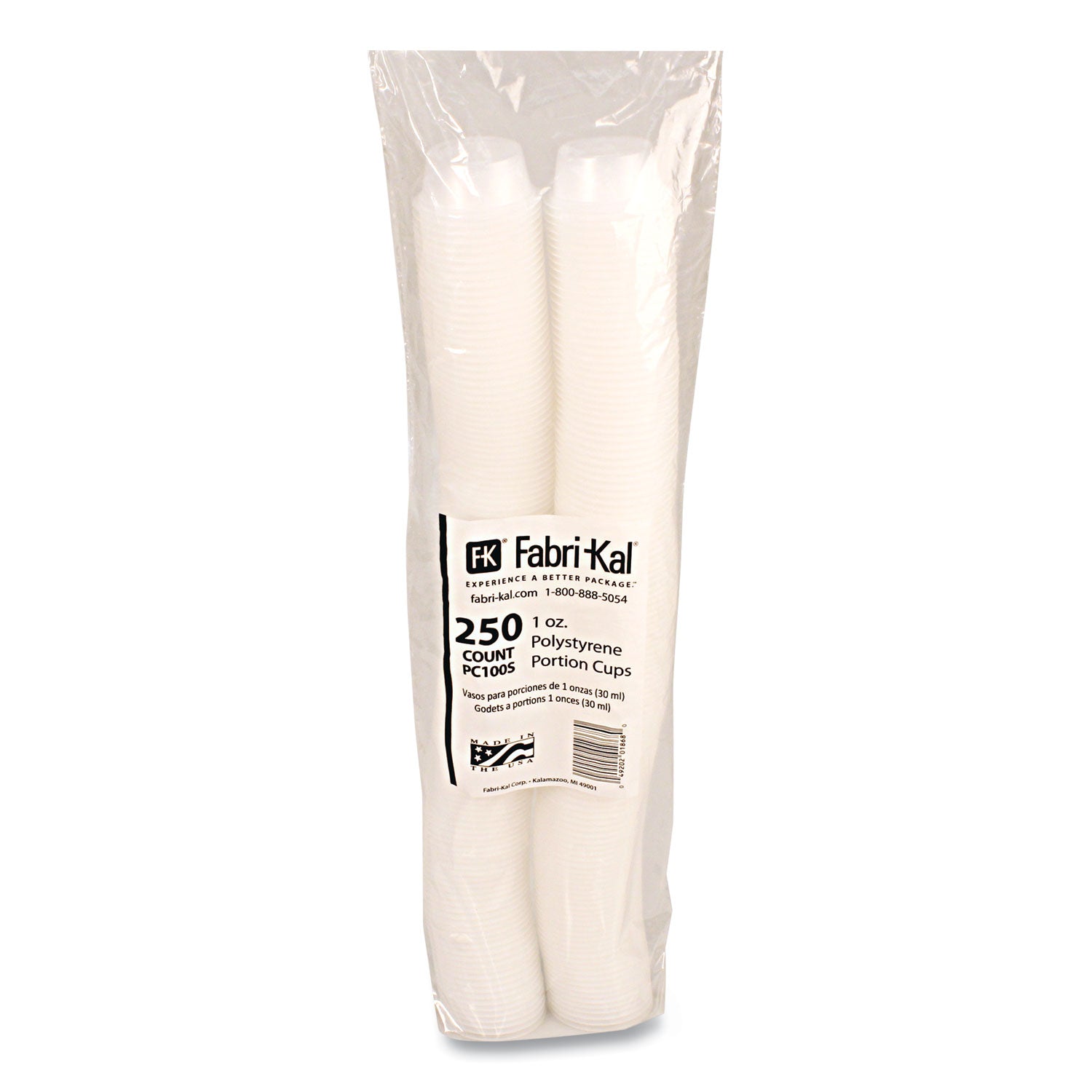 Portion Cups, Squat, 1 oz, Translucent, 125/Sleeve, 20 Sleeve/Carton