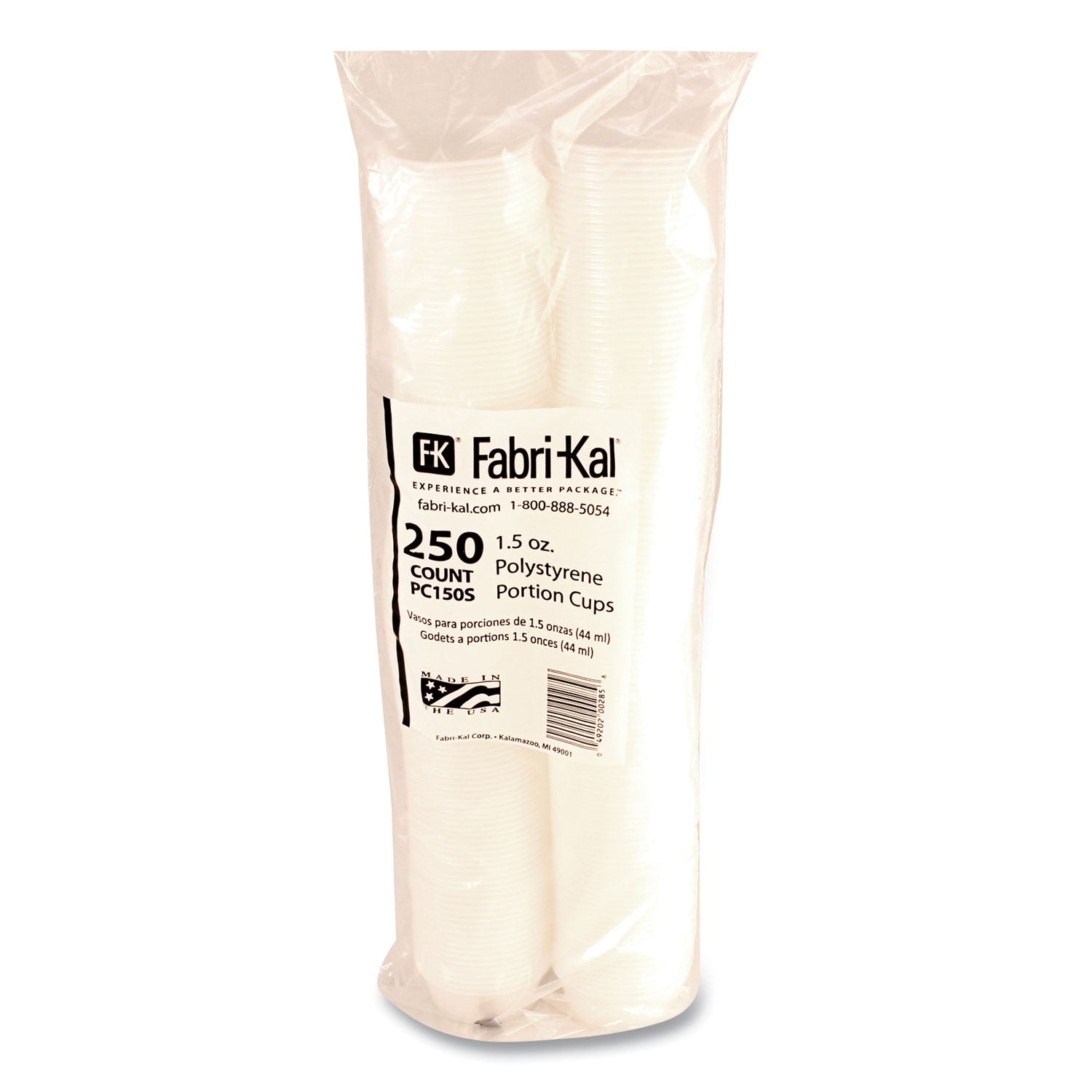 Portion Cups, Squat, 1.5 oz, Translucent, 125/Sleeve, 20 Sleeve/Carton