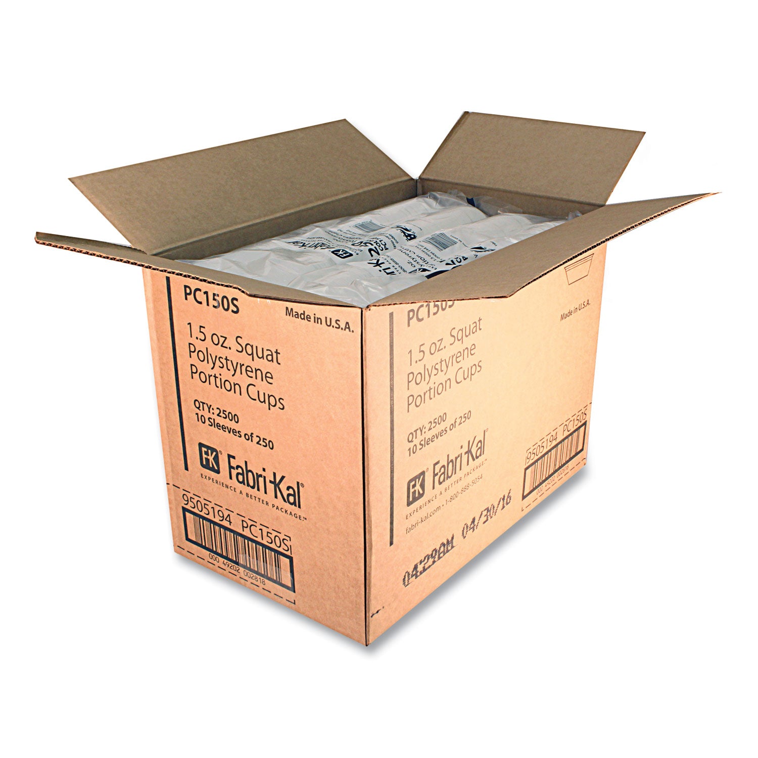 Portion Cups, Squat, 1.5 oz, Translucent, 125/Sleeve, 20 Sleeve/Carton